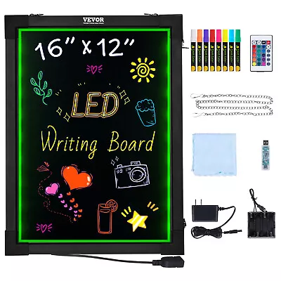 VEVOR LED Message Writing Board 16 X12  Illuminated Erasable Lighted Chalkboard • $34.09