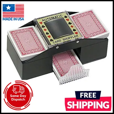 Casino Deluxe 1-2 Deck Automatic Card Shuffler Poker Texas Hold'em Black Jack • $23.99