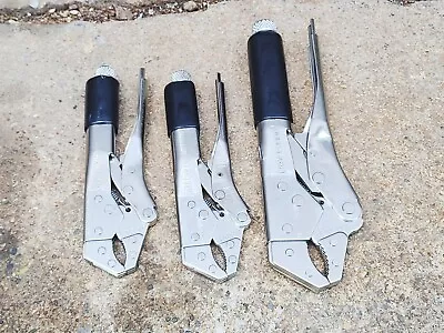 NOS VINTAGE CRAFTSMAN USA 3 Pc SET LOCKING PLIERS VISE GRIP 45601 45603 • $44.95