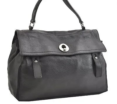 $275 • Buy Authentic YVES SAINT LAURENT Muse Two Shoulder Bag Leather Canvas Black 2189G