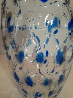 MIKASA Crystal Vase CZECH REPUBLIC Finestra Blue  9 T 6 1/2  W B05 • $10