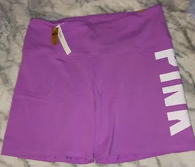 Victoria's Secret PINK Shorts XL Athletic High Waist Bike Short  6  NWT Purple • $14