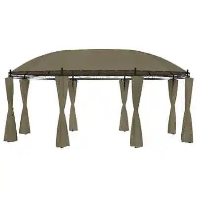$480.99 • Buy Outdoor Gazebo Canopy Shelter Pavilion With Curtains Taupe/Anthracite VidaXL