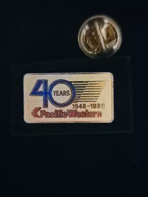 Vintage Pacific Western Airlines 80s 1986 40th Anniversary Logo Pin Pinback EUC • $23.20