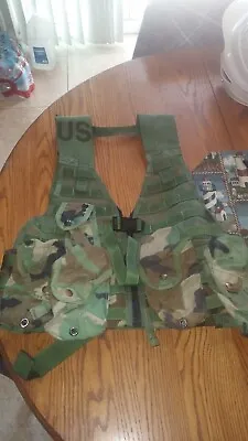 USGI SDS Zippered Tactical FLC VEST WOODLAND NEW/USED Paintball/Hunting 🦅🇺🇸 • $125