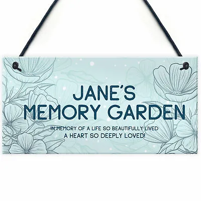 £4.99 • Buy Memory Garden Plaque Hanging Personalised Mum Nan Auntie Memorial Sign