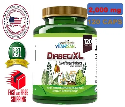 Blood Sugar Support Supplement For Glucose Balance Metabolism Vitamins Herbs 120 • $17.38