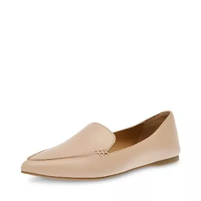 Steve Madden Feather Natural Leather Pointed Toe Slip On Flat Fashion Loafers • $89.99