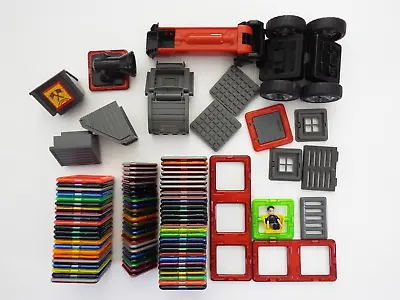 Lot 93 Pcs Magformers Amazing Rescue Set Magnet Blocks Fire Dept Fireman Truck • $37.52