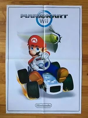 2008 Mario Kart Wii 2-Sided Foldout Poster Authentic Waluigi Wario Luigi RARE • $74.99