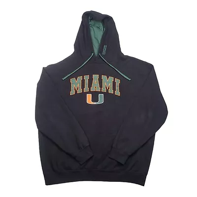 Miami Hurricanes XXL 2XL Embroidered Black Hoodie Sweatshirt Colosseum  • $14.99