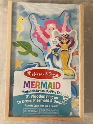 Melissa And Doug Mermaid Magnetic Dress-Up Play Set NEW SEALED Case W/Lid 31 Pcs • $12.50