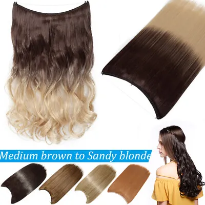 Highlight Invisible Wire Hair Extension Adjustable Transparent Headband Wavy 20  • $13.43