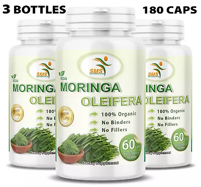 Moringa Oleifera Leaf Organic Extract 10000mg Serving 100% Pure 180 Capsules • $22.99