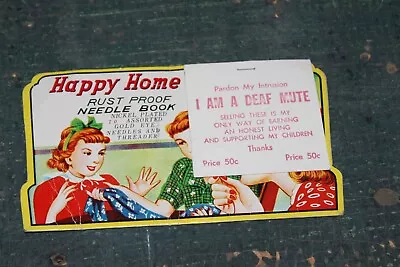 Antique Happy Home Needle Book I Am A Deaf Mute Salesman Sewing Vintage • $5.99