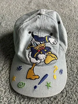 Vintage Angry Donald Duck Embroidered Denim Baseball Cap Hat • $20