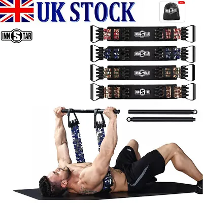 £62.99 • Buy Innstar Bench Press Push Up Resistance Bands With Fitness Bar Home Exercises Gym