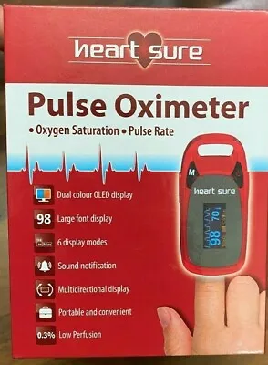 Heartsure PULSE OXIMETER  OXYGEN SATURATION & PULSE RATE  AUS STK Great Feedbk • $65.99