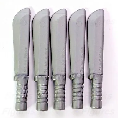 5 X LEGO® Flat Silver Machete Swords Blades Minifigure Weapon Parts 29109 • $9.99