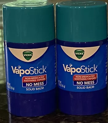 Lot Of 2 Vicks Vapo Stick Solid Balm No Mess Soothing Vapor 1.25oz • $14.99