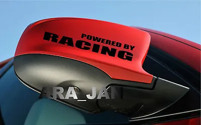 Powered By RACING Vinyl Decal Racing Sticker Sport Emblem Car Logo Mirror PAIR • $14.41