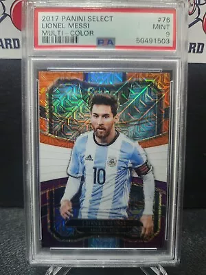 2017 Panini Select MULTI-COLOR Lionel Messi #76 PSA 9 • £154.33