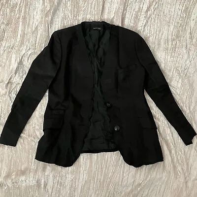 VINTAGE VERSACE ISTANTE Classic Ruffle Black Blazer Suit Jacket US 12/IT 46 L XL • $30