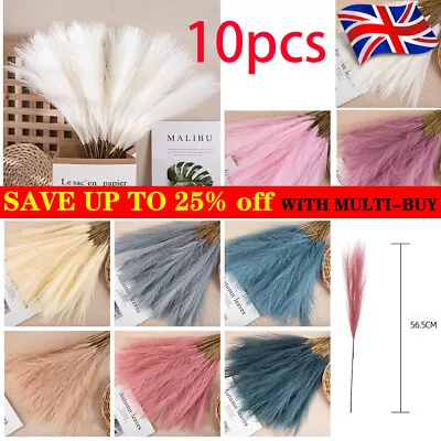 10pcs Artificial Pampas Grass Fake Reed Flower Bunch For Wedding Home Decor DIY • £6.71