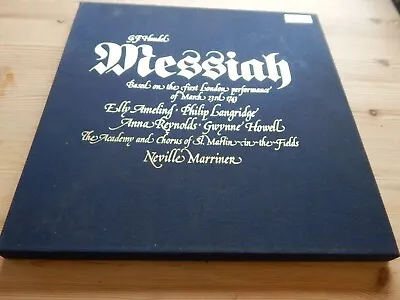 Handel Messiah Vinyl 3XLP Box Set  NEVILLE MARRINER 1976 STEREO ARGO D18D 3 • £19.50