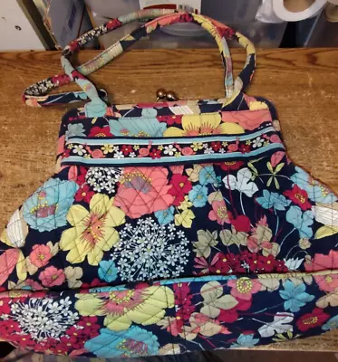 Vera Bradley Bright Floral Quilted Tote Bag Magnetic Closure Inner Slip Pockets • $28