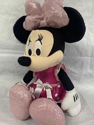 Minnie Mouse Bow Glow Minnie Pink Plush 15” • $18.50
