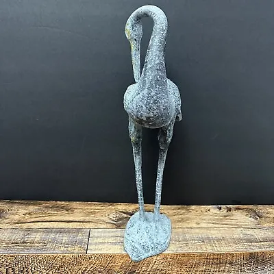 Brass Love Crane - Garden Sculptures - Outdoor Indoor Bird Heron Statues 16 H • £91.57