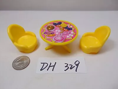 Mickey Mouse Clubhouse Playset Dollhouse Plastic 2 Chair & Table Lot Yellow • $10.99