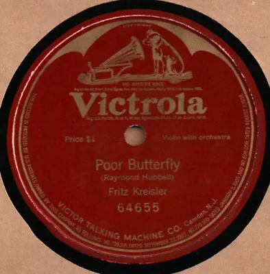 Fritz Kreisler - Poor Butterfly 0 Shellac 10  S/Sided Victrola 64655 Very Good • $7.71