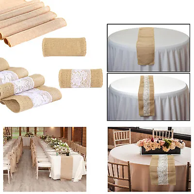 28cm X 274cm Hessian Table Runners Runner Natural Burlap Rustic Wedding Jute UK • £3.99