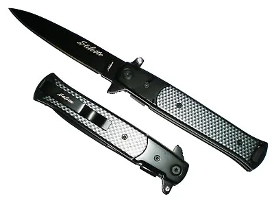 CARBON FIBER Handle Blade FAST Assisted Open  POCKET KNIFE  Milano • $8.88