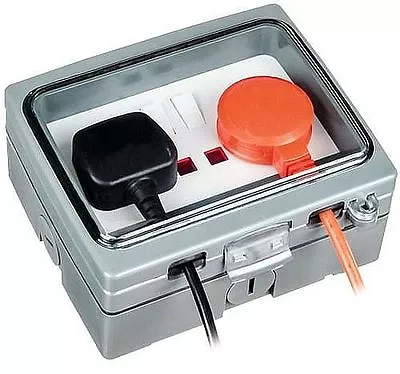 £24.99 • Buy Outdoor Socket Double IP66 Outside Garden Power Clear Lid Timeguard Clearview