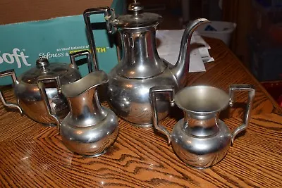 Vintage 4 PIECE WILCOX TEA / CHOCOLATE SET QUADRUPLE PLATE 100 Engraved MOTHER • $65