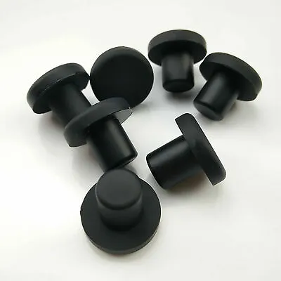 Black Solid Round Hole Plug Silicone Rubber Blanking End Caps Seal Bung 3~15mm • $17.28