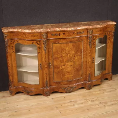 Napoleon III Antique Style Inlaid Sideboard Marble Buffet 20th Century • $9400