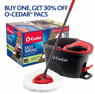 O-Cedar EasyWring Microfiber Spin Mop And Bucket System- Red 2.5 Gallon Capacity • $32.89