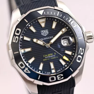 Tag Heuer Aquaracer Calibre 5 Blue WAY201B Automatic Wristwatch • $1298.88