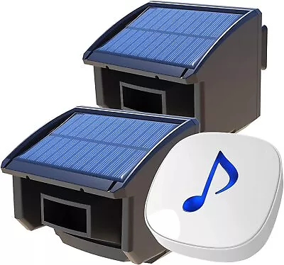 Htzsafe 1/4 Mile Solar Wireless Driveway Alarm System  1 Receiver + 2 Sensors • $71.99