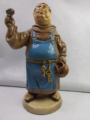 Beer  Wine  Monk Blue Apron Pitcher Decanter  Plaster Statue 11  • $50