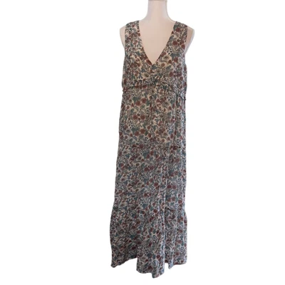 $14 • Buy Rachel Zoe Women Sz L Boho Prairie Cottagecore Floral V Neck Tiered Maxi Dress
