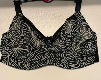 M&S Zebra Printed Mesh Wired Extra Support Bra 32 34 36 38 40 42 44 F-G-GG-H-J • £12.99