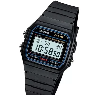 Casio F91W Classic Resin Strap Digital Waterproof Sport Watch - Black • $10.99