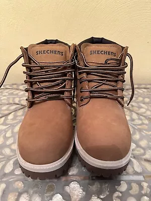 NIB Skechers Sergeants Verdict SN4442 Waterproof Brown Leather Boots Mens 11 • $54