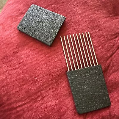 Rare Vintage Afro Rake Hair Pick Comb Cased Pocket Travel • $9.79