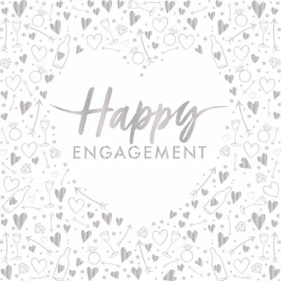 £6.70 • Buy Engagement Napkins Silver | Foiled Party Table Decor Celebration X16